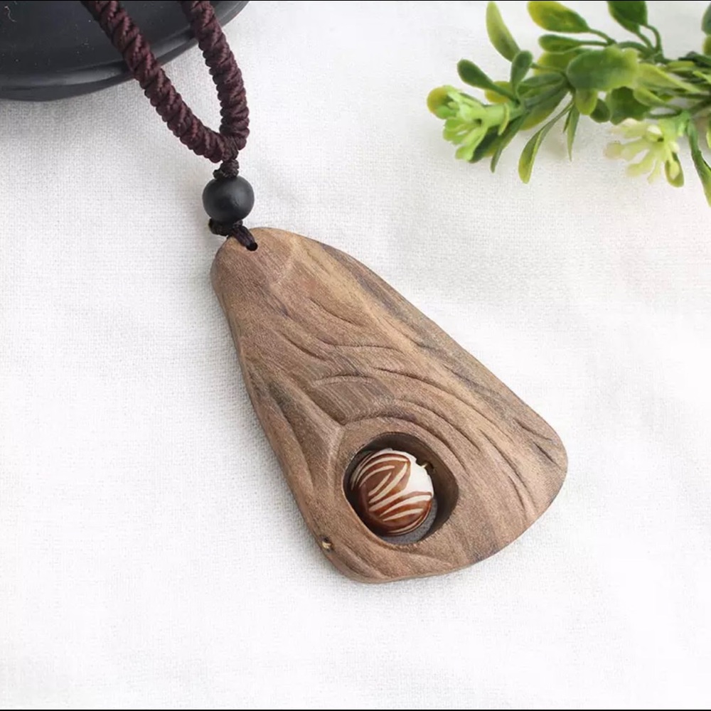 Premium Abstract Sandalwood Necklace